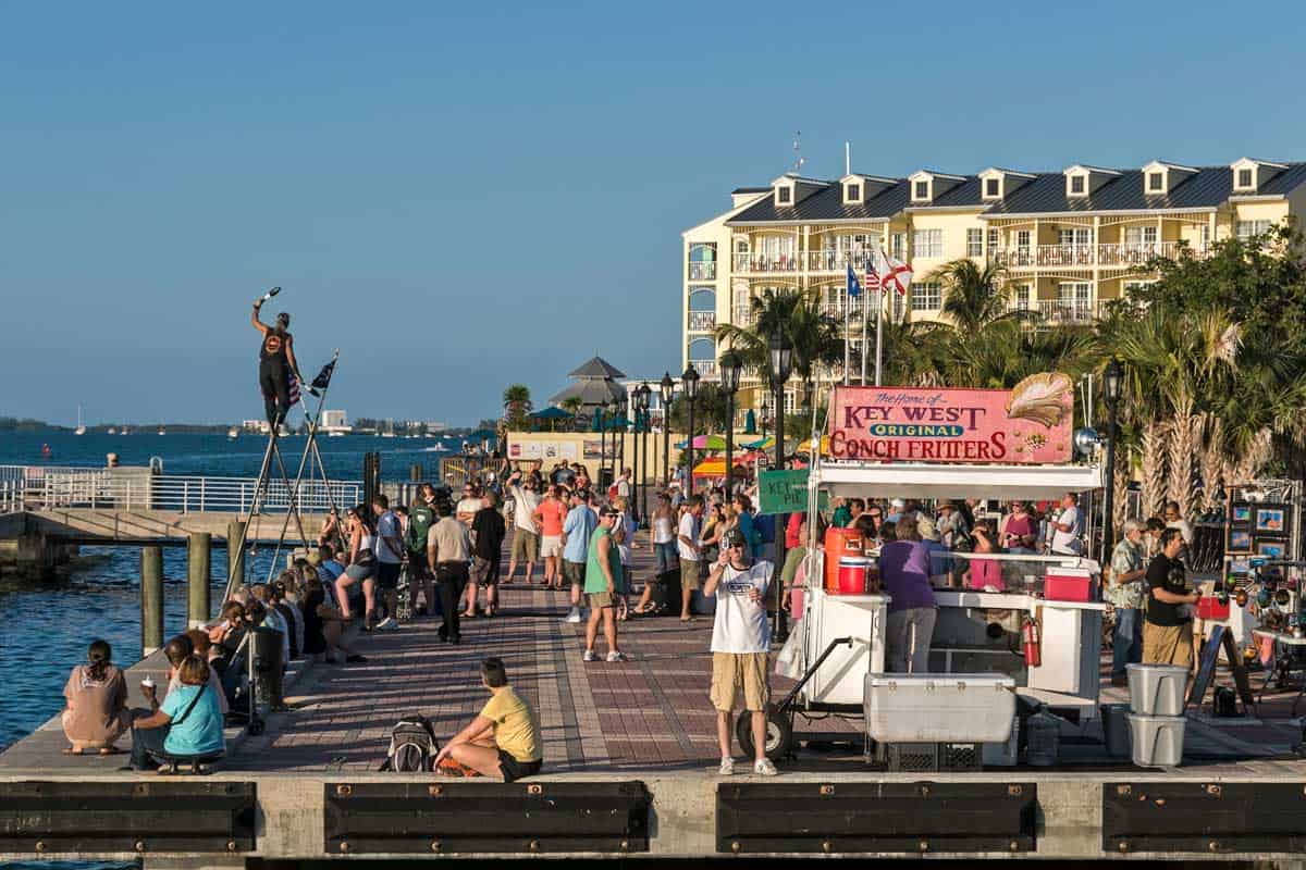 Busy dock of Mallory-Square, florida