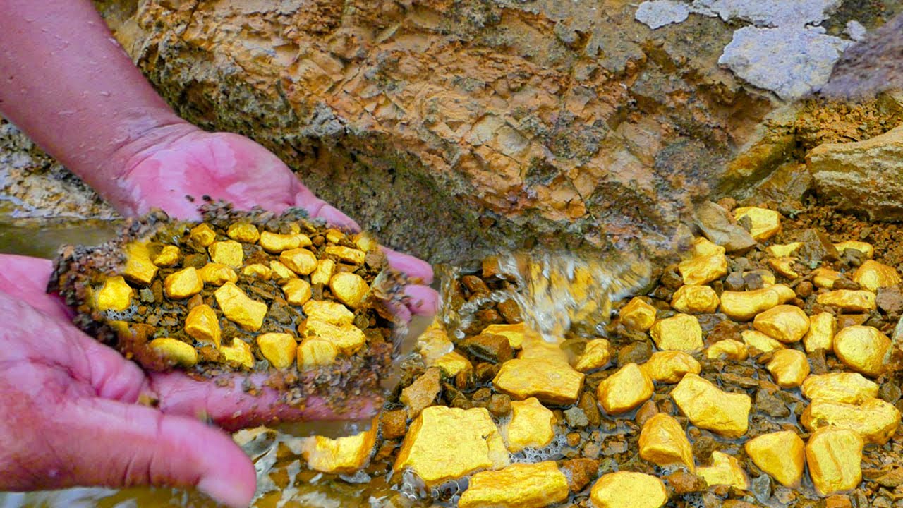 Luck Day! Digging for Treasure worth Million $ from Gold Nuggets along the River, Mining Exciting. - YouTube