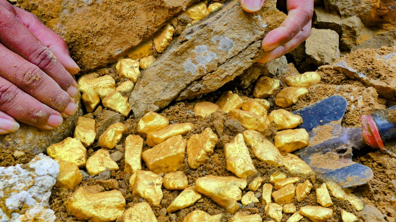 Treasure Hunting! Digging for Treasure worth Million $ from Gold Nuggets at River, Mining Exciting. - YouTube