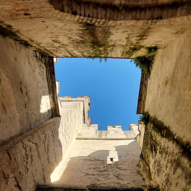 the castle interior walls