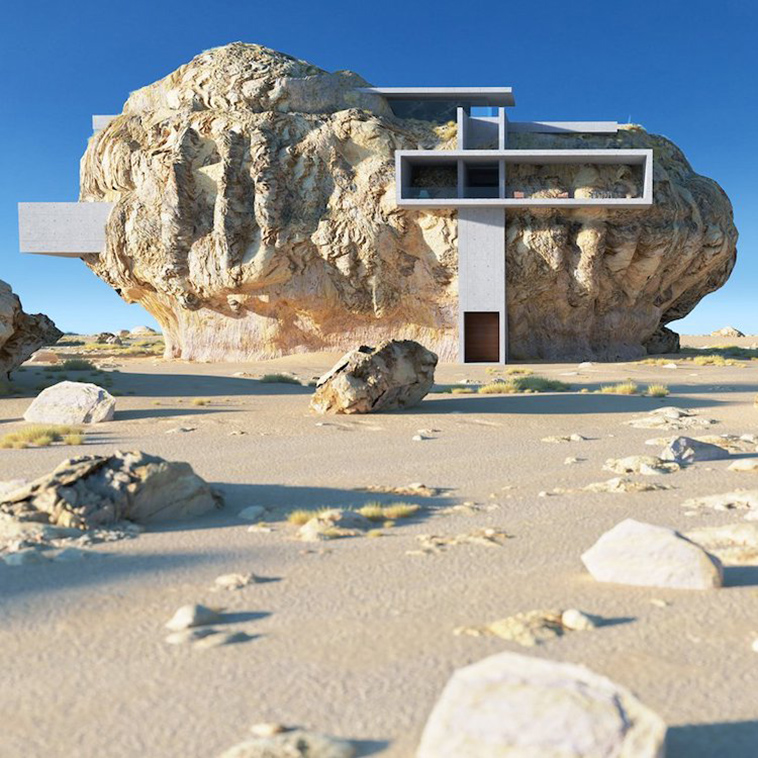 house inside a rock