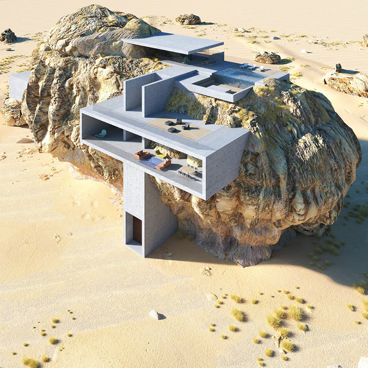 house inside a rock