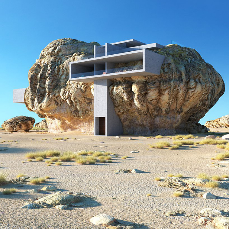 house inside a rock