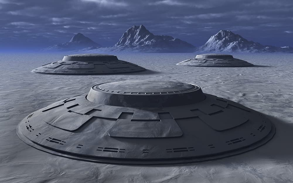 Amazon.com: Giant alien flying saucers on the ground in Antarctica Poster  Print by Mark StevensonStocktrek Images (17 x 11): Posters & Prints