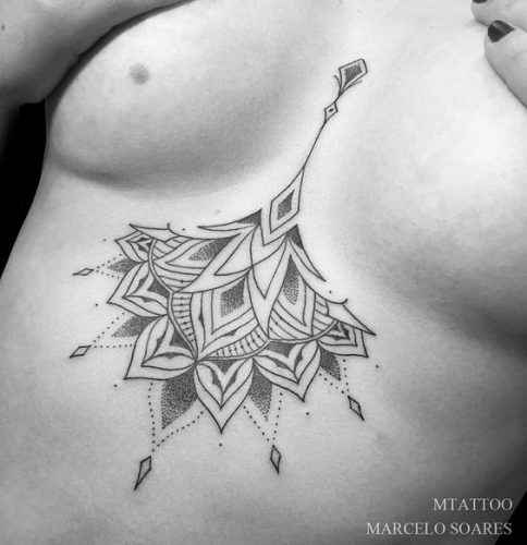 24 Elegant Under Breast Tattoo Ideas for Women