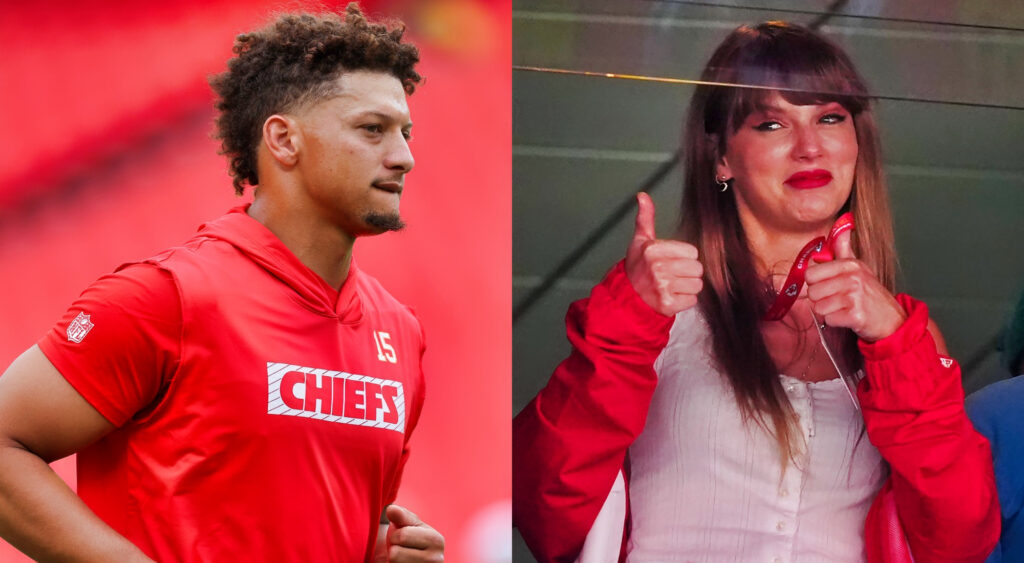 Photos of Patrick Mahomes and Taylor Swift