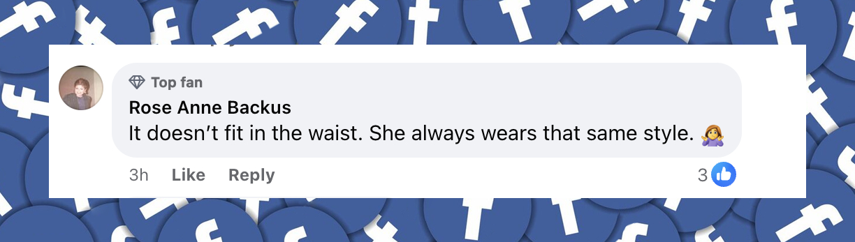 User comment about Jennifer Aniston's dress, posted on September 15, 2024 | Source: Facebook/Page Six