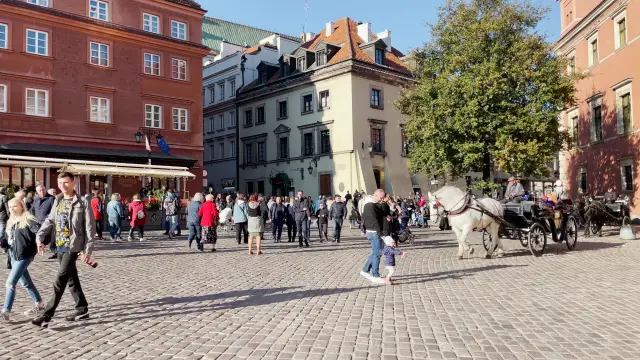 View of Crowded Town Square