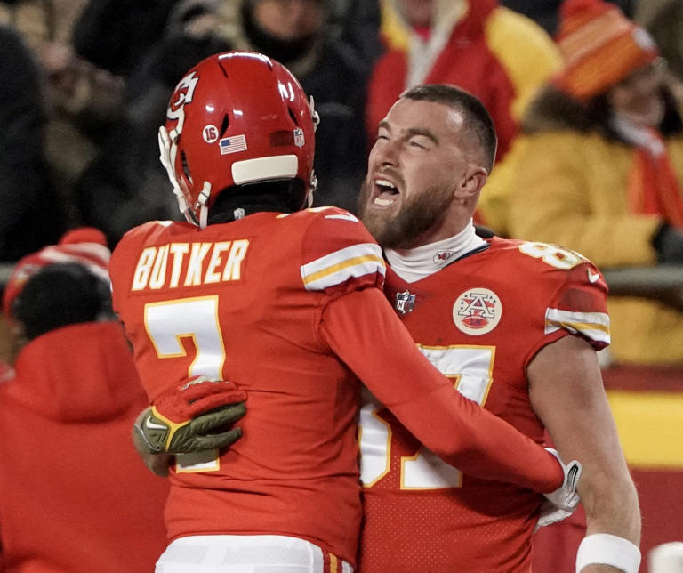 Jason Kelce perfectly mocked Harrison Butker after Travis Kelce's defense of Chiefs teammate