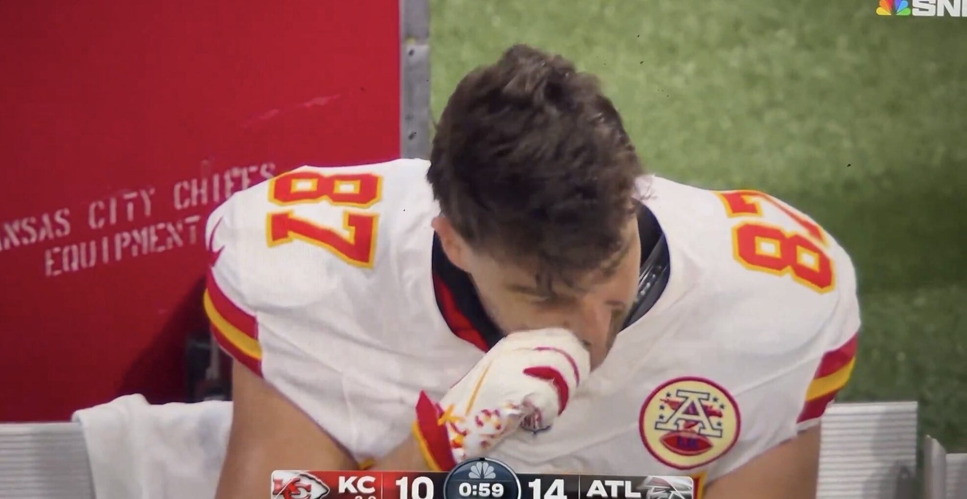 Travis Kelce at Chiefs vs Falcons game