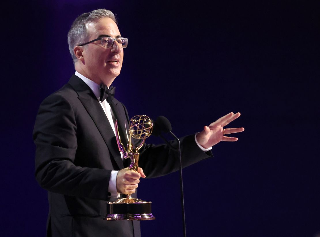 John Oliver at the 76th Emmy Awards on Sunday, Sept. 15, 2024 at the Peacock Theater in Los Angeles.