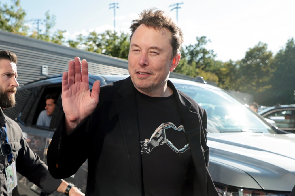 Elon Musk attending the men's final at the 2024 US Open Tennis Championships in New York City