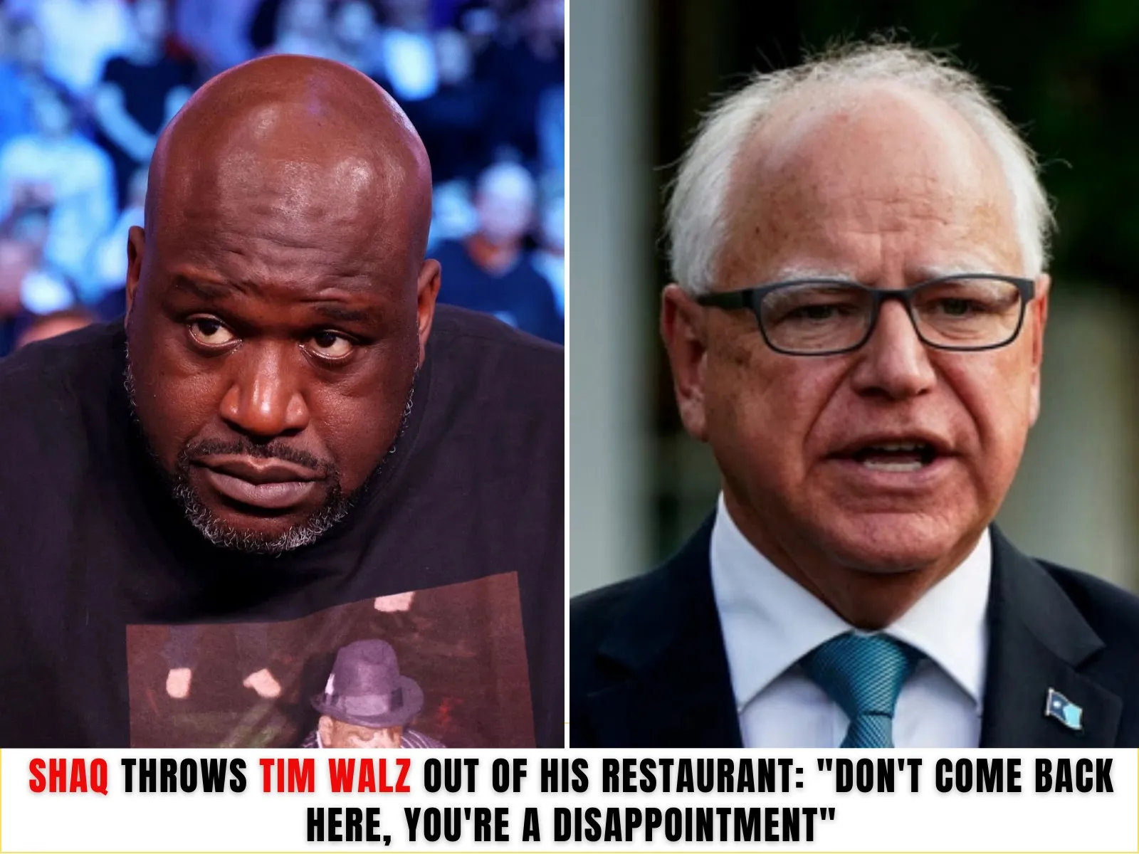 Shaq kicks Tim Walz out of restaurant: ‘You’re a disappointment, don’t come back here!