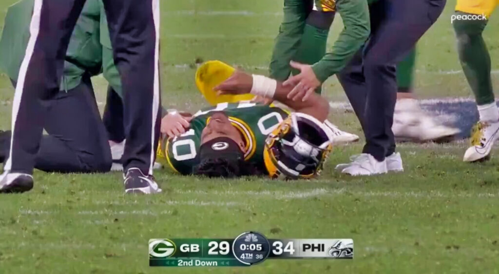 NFL Fans Think Jordan Love's Season Is Over After New Gruesome Video Of QB's Injury Emerges